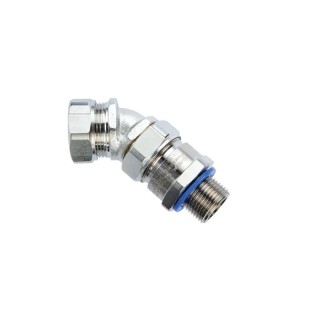 Flexicon Conduit Nickel Brass Conduit Fitting 20 mm Nominal Size M20 Thread Size Silver IP68 IP67 IP66 LTP20-M20-EXD-45