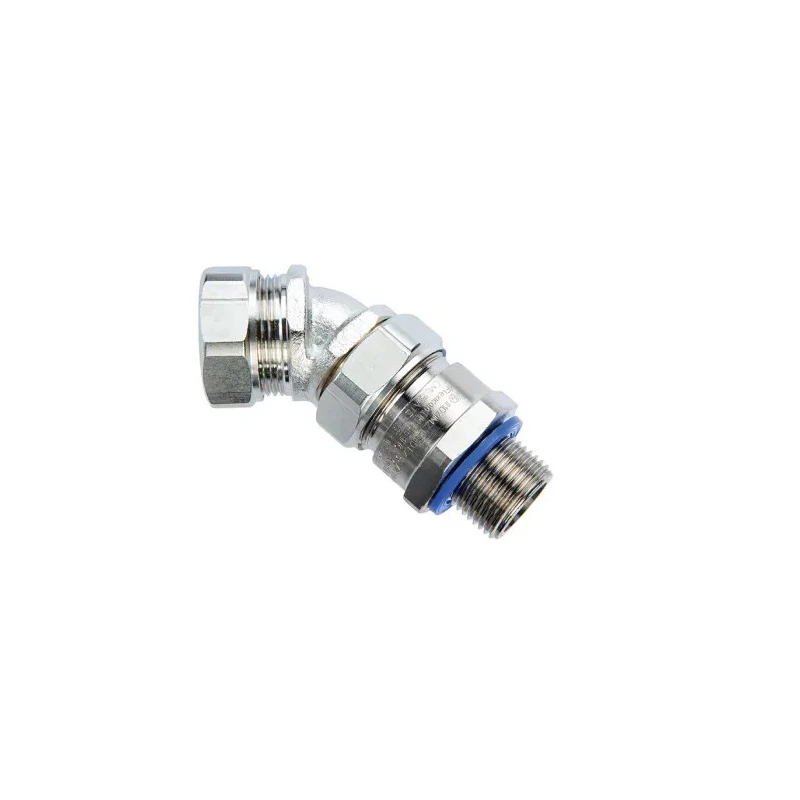 Flexicon Conduit Nickel Brass Conduit Fitting 20 mm Nominal Size M20 Thread Size Silver IP68 IP67 IP66 LTP20-M20-EXD-45