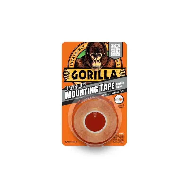 GORILLA GLUE EUROPE LTD Duct Tape Clear Polyethylene Cloth Backing 25.4mm x 1.52m Thickness 0.43mm 3044100