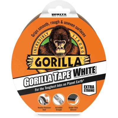 GORILLA GLUE EUROPE LTD Duct Tape 48mm Width x 8.2m Length Polyethylene Backing White Finish 3044600