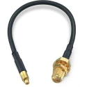 Wurth Elektronik MMCX and RP-SMA Series Coaxial Cable 152.4 mm Length RG174 50 Ω, Black Jacket, Terminated RG174