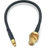 Wurth Elektronik MMCX and RP-SMA Series Coaxial Cable 152.4 mm Length RG174 50 Ω, Black Jacket, Terminated RG174