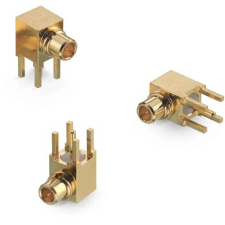 Wurth Elektronik WR-MMCX Series Coaxial Connector Through Hole Male MCX, 50Ω Impedance, Right Angle Body 66013002121501