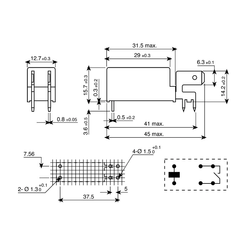 RS PRO PCB Power Relay 12V DC Coil 20A Switching Current SPST 5kV Dielectric Strength 0476779P
