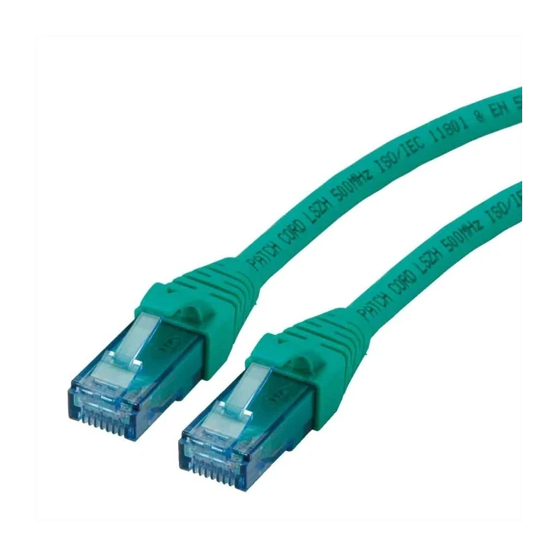 Roline Cat6a Ethernet Cable 8 Core, Green, 2 m, Unshielded Unscreened, Low Smoke Zero Halogen Cat6a