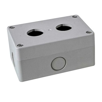 RS PRO Grey ABS Push Button Enclosure 2 Hole 22 mm Diameter IP65 Protection 105x70x51 mm 194-7461