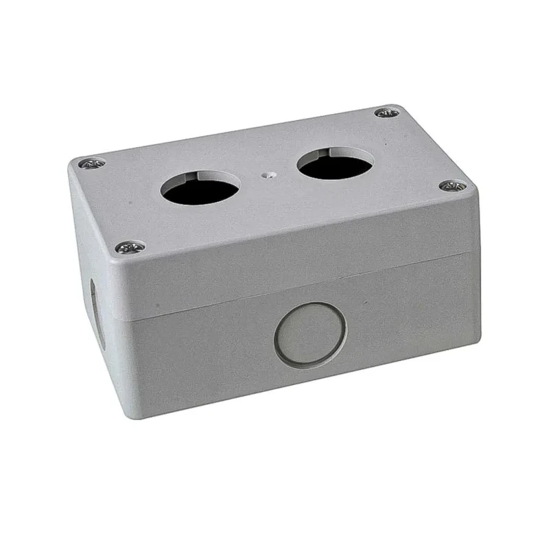 RS PRO Grey ABS Push Button Enclosure 2 Hole 22 mm Diameter IP65 Protection 105x70x51 mm 194-7461