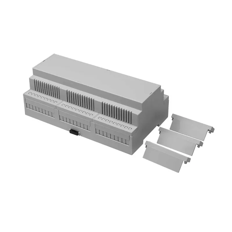 RS PRO Polycarbonate DIN Rail Enclosure Kit 58 mm Height 159.2 mm Length 90 mm Width IP20 6 Terminals 194-7597