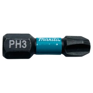 Makita Hex Screwdriver Bit 6.35 mm Drive Size PH3 Tip Magnet Material 25 mm Overall Length B-63622