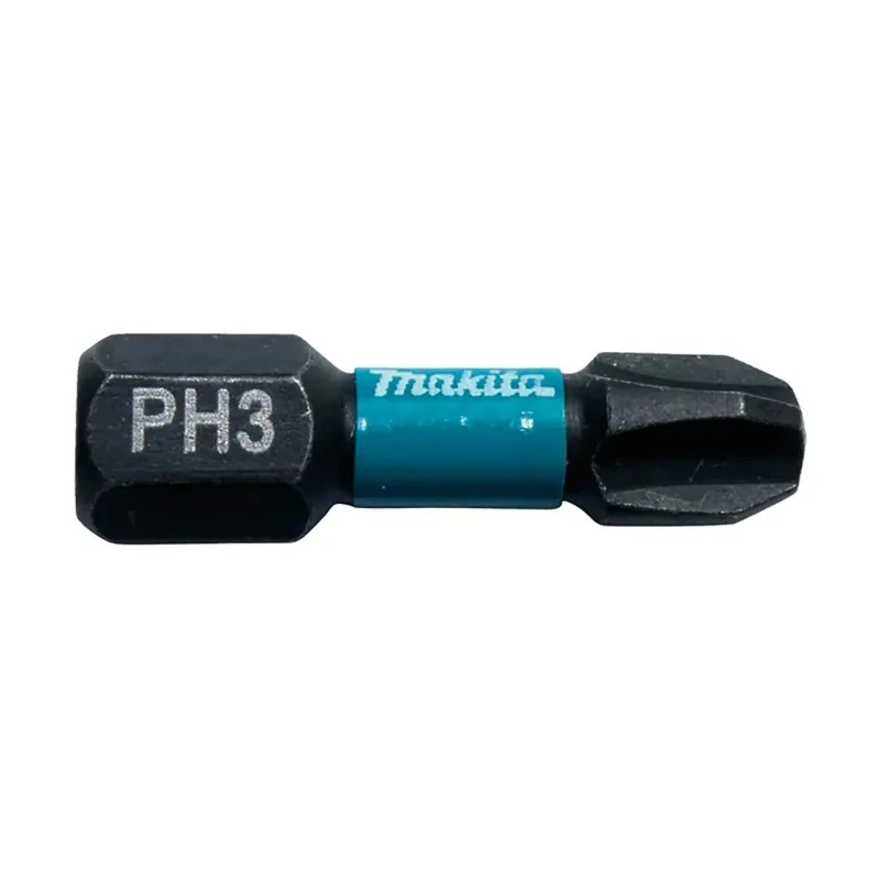 Makita Hex Screwdriver Bit 6.35 mm Drive Size PH3 Tip Magnet Material 25 mm Overall Length B-63622