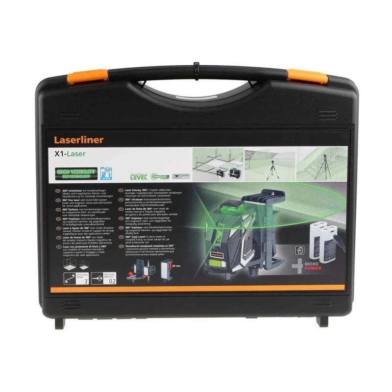 Laserliner Green Laser Level 31 Series 515 nm Wavelength 2 Lasers 360° Beam Coverage Automatic Levelling 031.500L