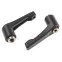 RS PRO Stainless Steel Clamping Lever, Female Thread M6 x 8 mm Insert, Die Cast Zinc Handle, Black, 42mm Length 478-107