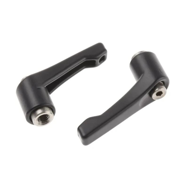 RS PRO Stainless Steel Clamping Lever, Female Thread M6 x 8 mm Insert, Die Cast Zinc Handle, Black, 42mm Length 478-107