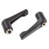 RS PRO Stainless Steel Clamping Lever, Female Thread M6 x 8 mm Insert, Die Cast Zinc Handle, Black, 42mm Length 478-107