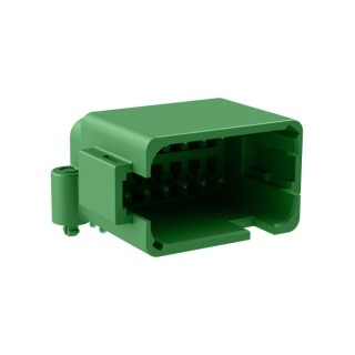 Amphenol Industrial AT BoardLock Automotive Connector Male Green PCB 12 Way Crimp Termination 13A Current ATF13-12PC-BM03