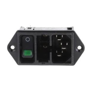 Schurter 250V 10A Panel Mount IEC Connector Male Quick Connect DD11.0124.1110