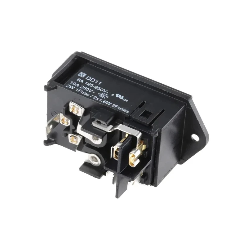 Schurter 250V 10A Panel Mount IEC Connector Male Quick Connect DD11.0124.1110