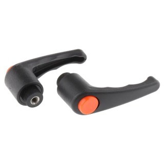 RS PRO Stainless Steel Clamping Lever, Female Thread, M6 x 12 mm Insert Length, Fibreglass Reinforced Nylon Handle 478-214