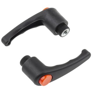 RS PRO Steel Clamping Lever Female Thread M8 x 12 mm Insert Length 65 mm Thermoplastic Handle Black 478-258