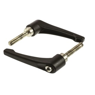 RS PRO Steel Clamping Lever M10 Thread Size 50mm Insert Length Die Cast Zinc Handle Stainless Steel Shaft Black 478-264