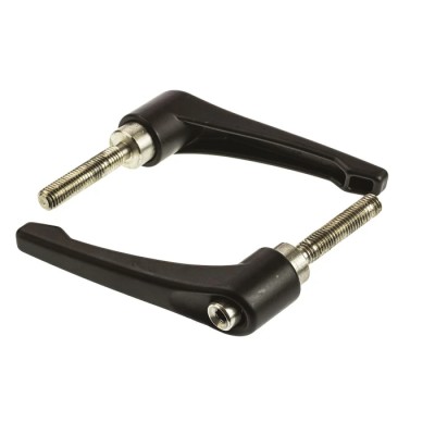 RS PRO Steel Clamping Lever M10 Thread Size 50mm Insert Length Die Cast Zinc Handle Stainless Steel Shaft Black 478-264