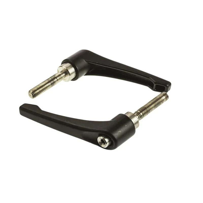 RS PRO Steel Clamping Lever M10 Thread Size 50mm Insert Length Die Cast Zinc Handle Stainless Steel Shaft Black 478-264