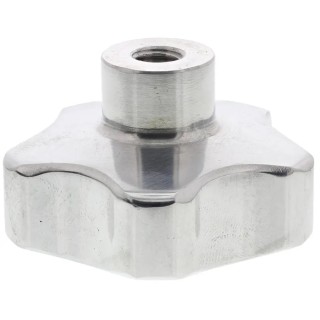 RS PRO Silver Aluminium Multiple Lobes Clamping Knob, Threaded Through Hole, 50 mm Diameter, 22 mm Thread Length 478-377