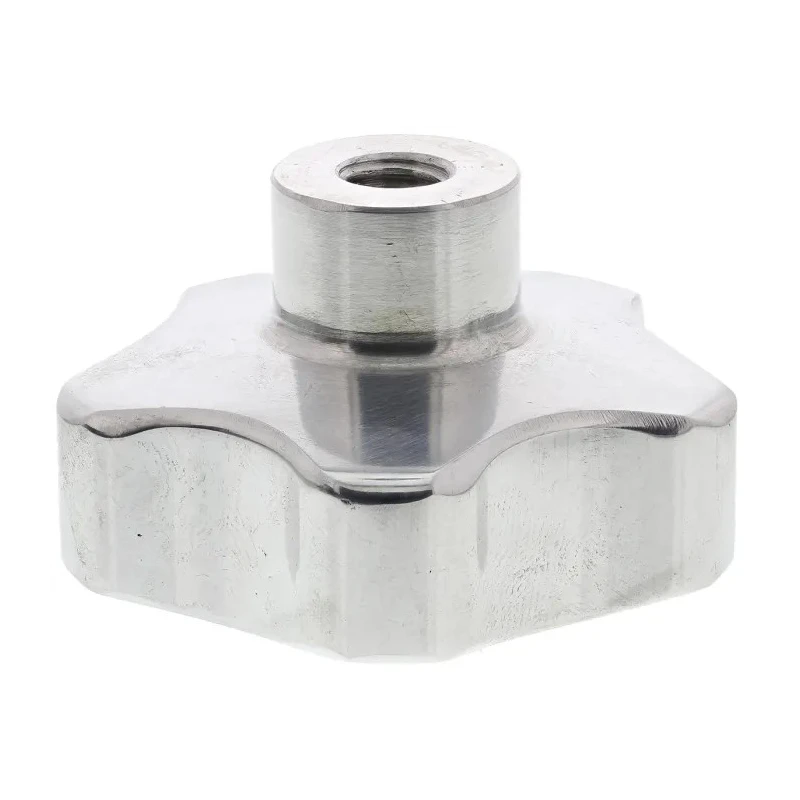 RS PRO Silver Aluminium Multiple Lobes Clamping Knob, Threaded Through Hole, 50 mm Diameter, 22 mm Thread Length 478-377