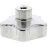 RS PRO Silver Aluminium Multiple Lobes Clamping Knob, Threaded Through Hole, 50 mm Diameter, 22 mm Thread Length 478-377