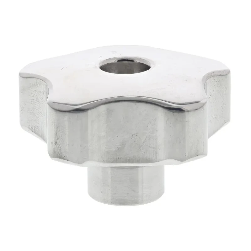 RS PRO Silver Aluminium Multiple Lobes Clamping Knob, Threaded Through Hole, 50 mm Diameter, 22 mm Thread Length 478-377