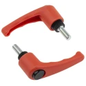 RS PRO Clamping Lever M8 x 20 mm Thermoplastic Handle Steel Shaft Orange 478-355