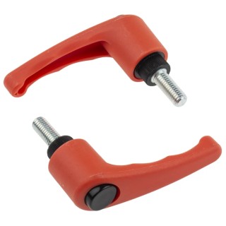 RS PRO Clamping Lever M8 x 20 mm Thermoplastic Handle Steel Shaft Orange 478-355