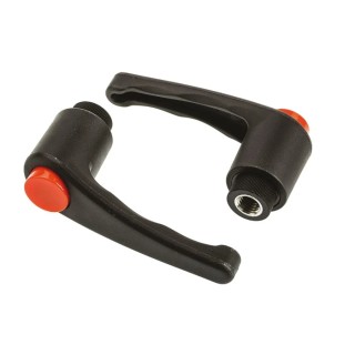 RS PRO Stainless Steel Clamping Lever M10 x 18 mm Thermoplastic Handle Black 478-383