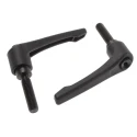RS PRO Clamping Lever M10 x 40 mm Fibreglass Reinforced Nylon Handle Steel Shaft Black 478-333