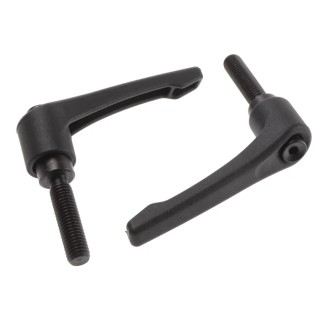 RS PRO Clamping Lever M10 x 40 mm Fibreglass Reinforced Nylon Handle Steel Shaft Black 478-333