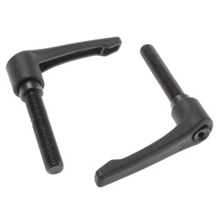 RS PRO Clamping Lever, M12 Thread Size x 63 mm Thread Length, Fibreglass Reinforced Nylon Handle, Steel Shaft M12