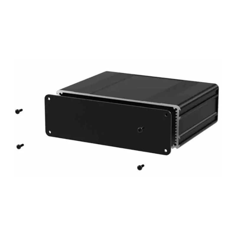 RS PRO Black Anodised Aluminium Instrument Case 53.8 mm Height, 160 mm Length, 169.8 mm Width 195-1517