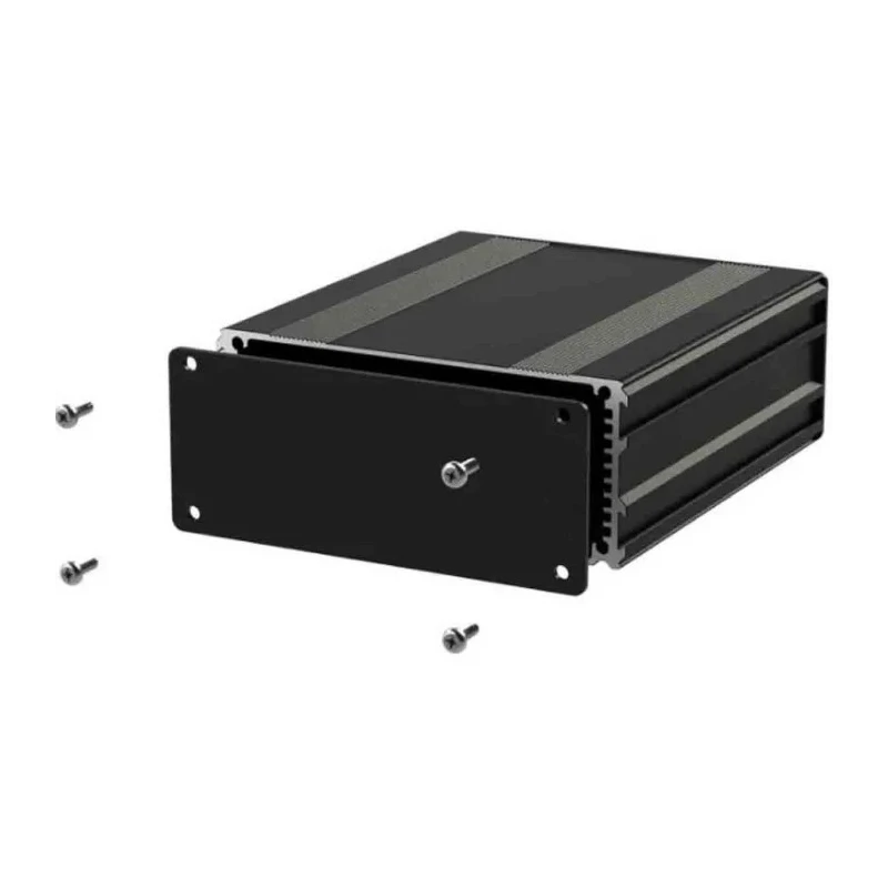 RS PRO Black Anodised Aluminium Instrument Case 45 mm Height, 220 mm Length, 108.5 mm Width United Kingdom Origin