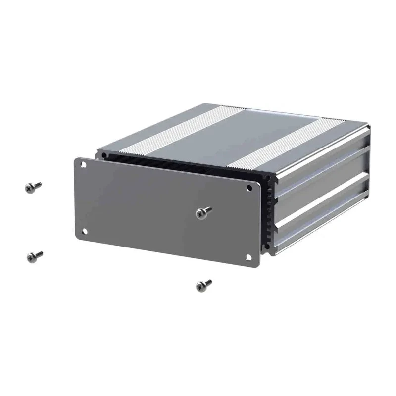RS PRO Silver Anodised Aluminium Instrument Case 45 mm x 108.5 mm x 220 mm 195-1547