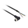 Telemecanique Sensors Female 4 Way Right Angle to Unterminated Sensor Actuator Cable 25m XZCP1241L25