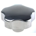 NEUTRAL Silver Aluminium Multiple Lobes Clamping Knob, Threaded Hole, 50 mm Diameter 25 mm Thread Length 478-507