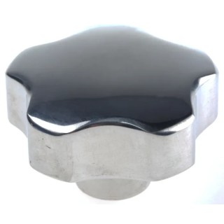 NEUTRAL Silver Aluminium Multiple Lobes Clamping Knob, Threaded Hole, 50 mm Diameter 25 mm Thread Length 478-507