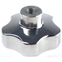 NEUTRAL Silver Aluminium Multiple Lobes Clamping Knob, Threaded Hole, 50 mm Diameter 25 mm Thread Length 478-507