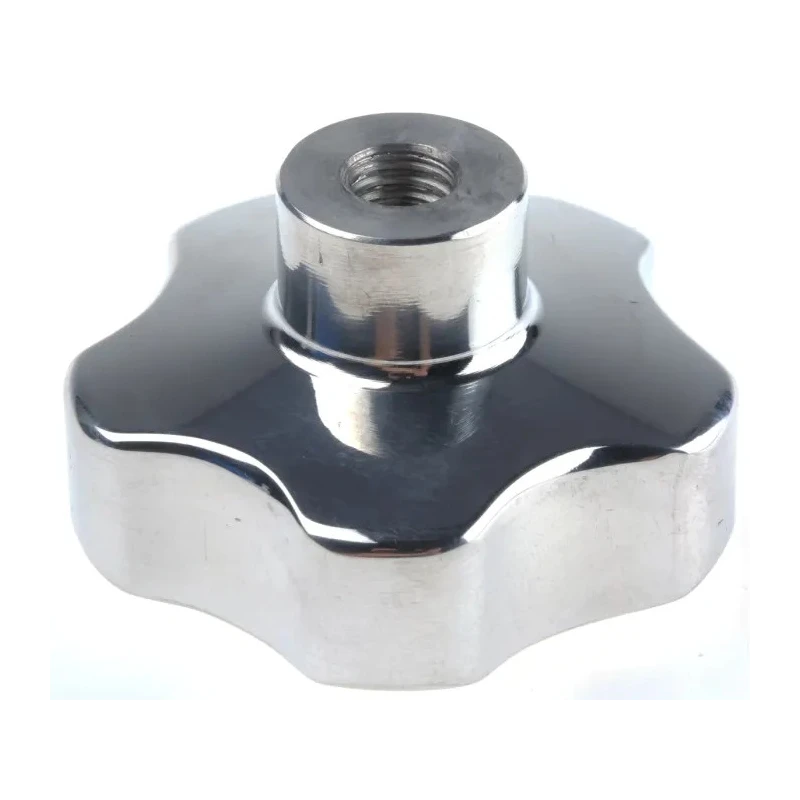 NEUTRAL Silver Aluminium Multiple Lobes Clamping Knob, Threaded Hole, 50 mm Diameter 25 mm Thread Length 478-507