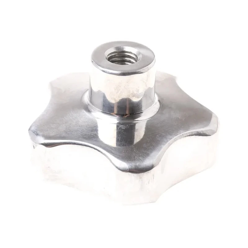 RS PRO Silver Aluminium Multiple Lobes Clamping Knob M6 Threaded Hole 32mm Length 60mm Diameter 478-501