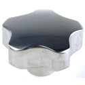 NEUTRAL Silver Aluminium Multiple Lobes Clamping Knob Threaded Hole 50 mm Diameter 25 mm Thread Length 478-523