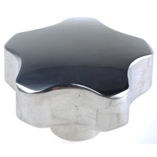NEUTRAL Silver Aluminium Multiple Lobes Clamping Knob Threaded Hole 50 mm Diameter 25 mm Thread Length 478-523