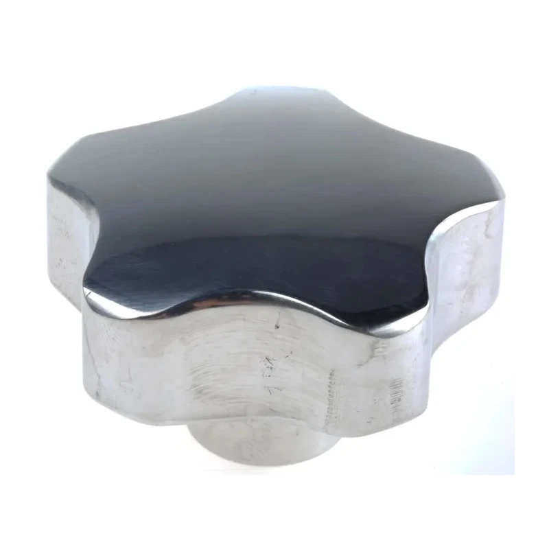 NEUTRAL Silver Aluminium Multiple Lobes Clamping Knob Threaded Hole 50 mm Diameter 25 mm Thread Length 478-523