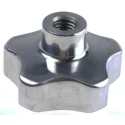 NEUTRAL Silver Aluminium Multiple Lobes Clamping Knob Threaded Hole 50 mm Diameter 25 mm Thread Length 478-523