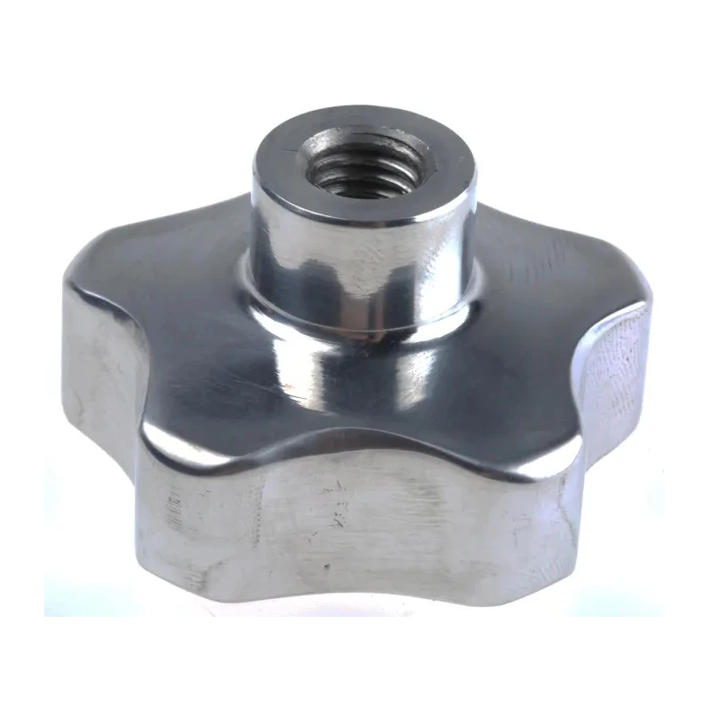 NEUTRAL Silver Aluminium Multiple Lobes Clamping Knob Threaded Hole 50 mm Diameter 25 mm Thread Length 478-523